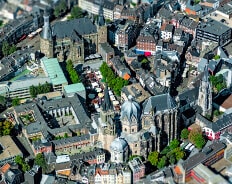 Luftaufnahme der Aachener Innenstadt. Luftaufnahme der Aachener Innenstadt.